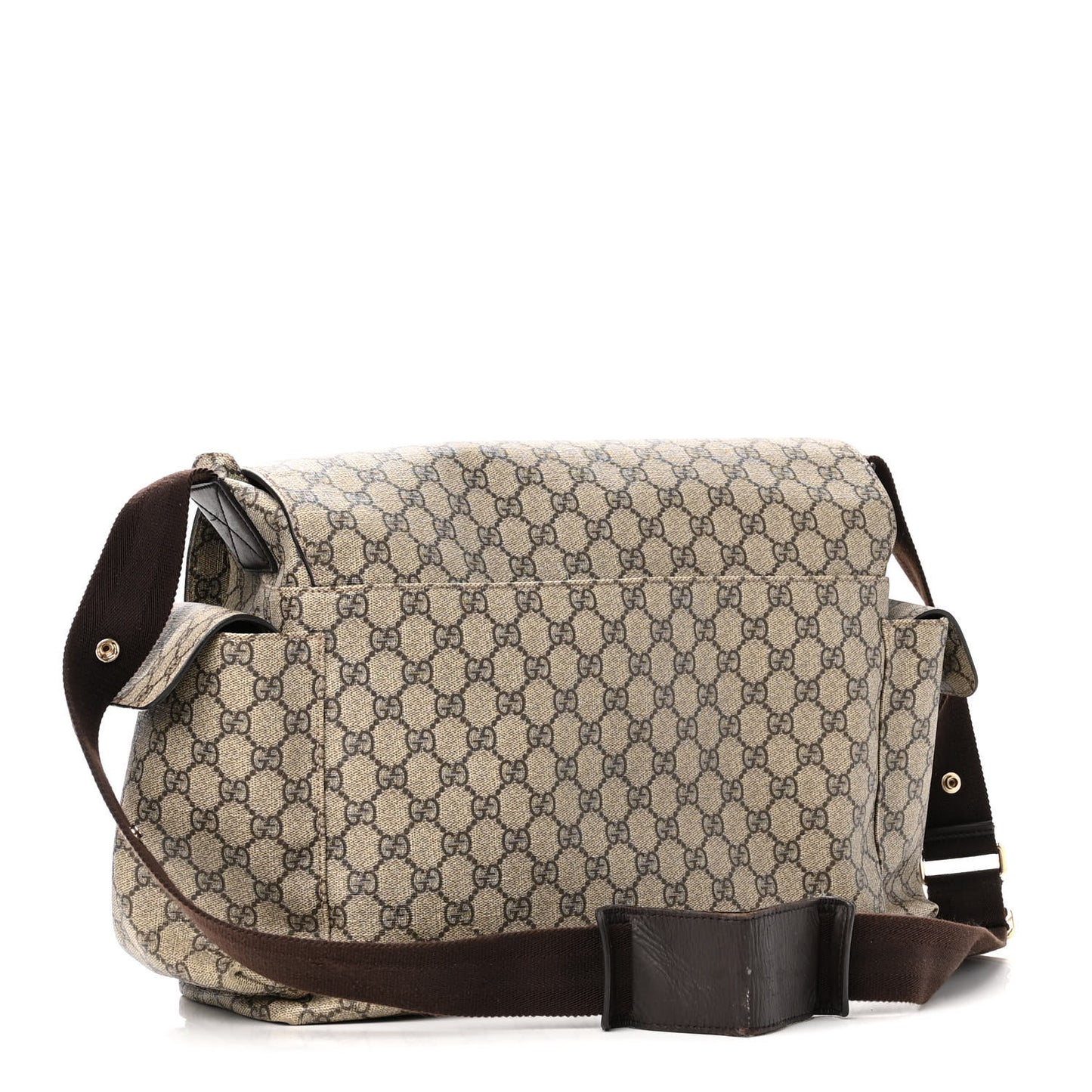 GG Plus Monogram Messenger Diaper Bag Dark Brown