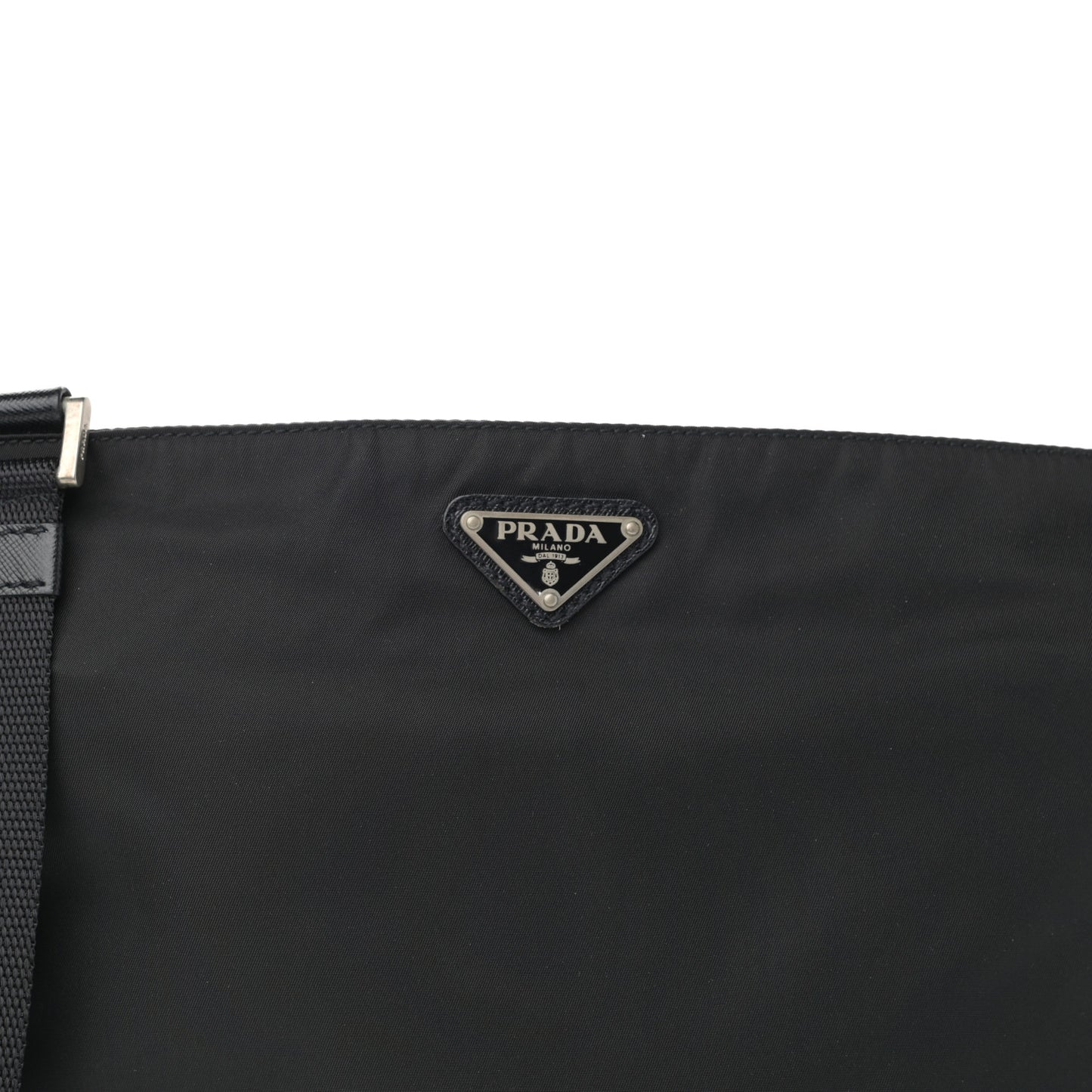 Nylon Vela Flat Messenger Bag Black