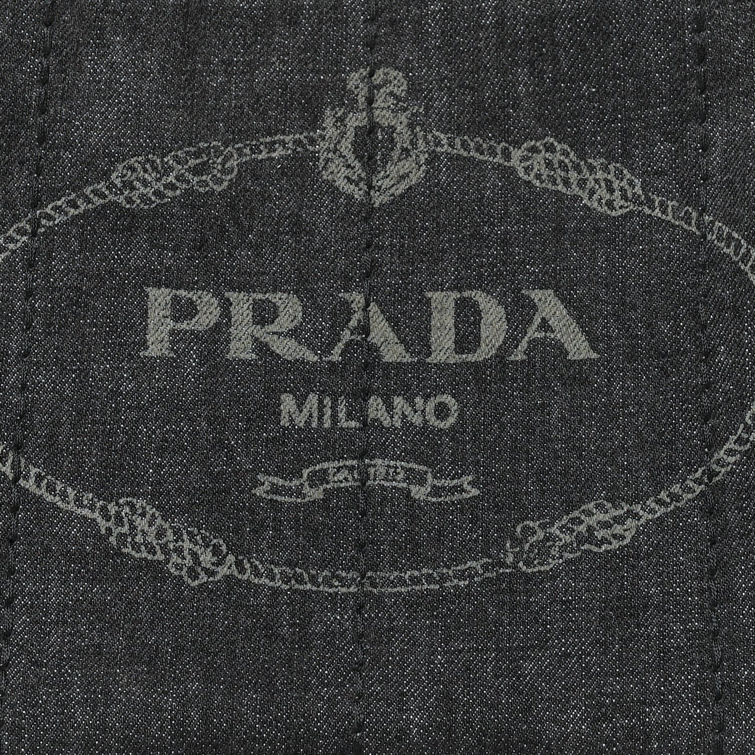 Prada Denim Small Logo Tote Black 6 of 8