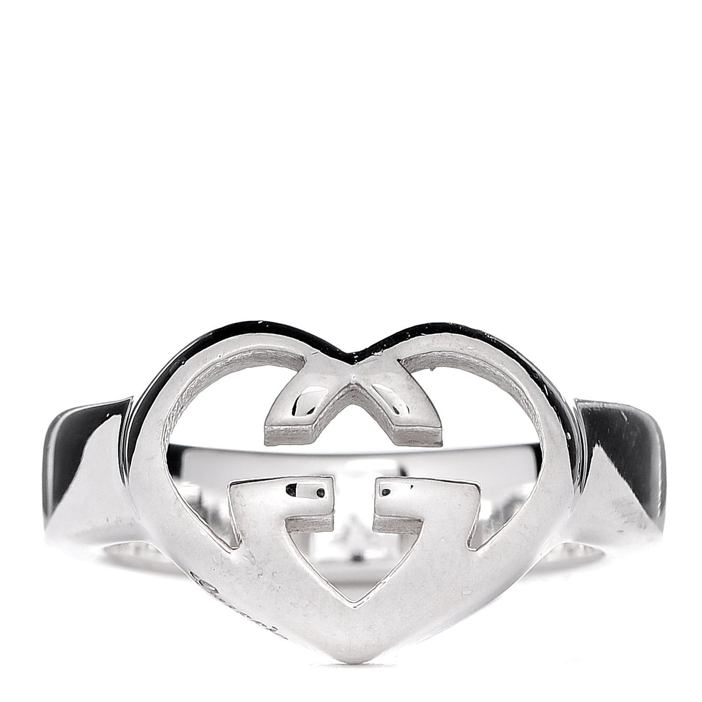 Sterling Silver Britt Interlocking G Heart Ring 50 5.5