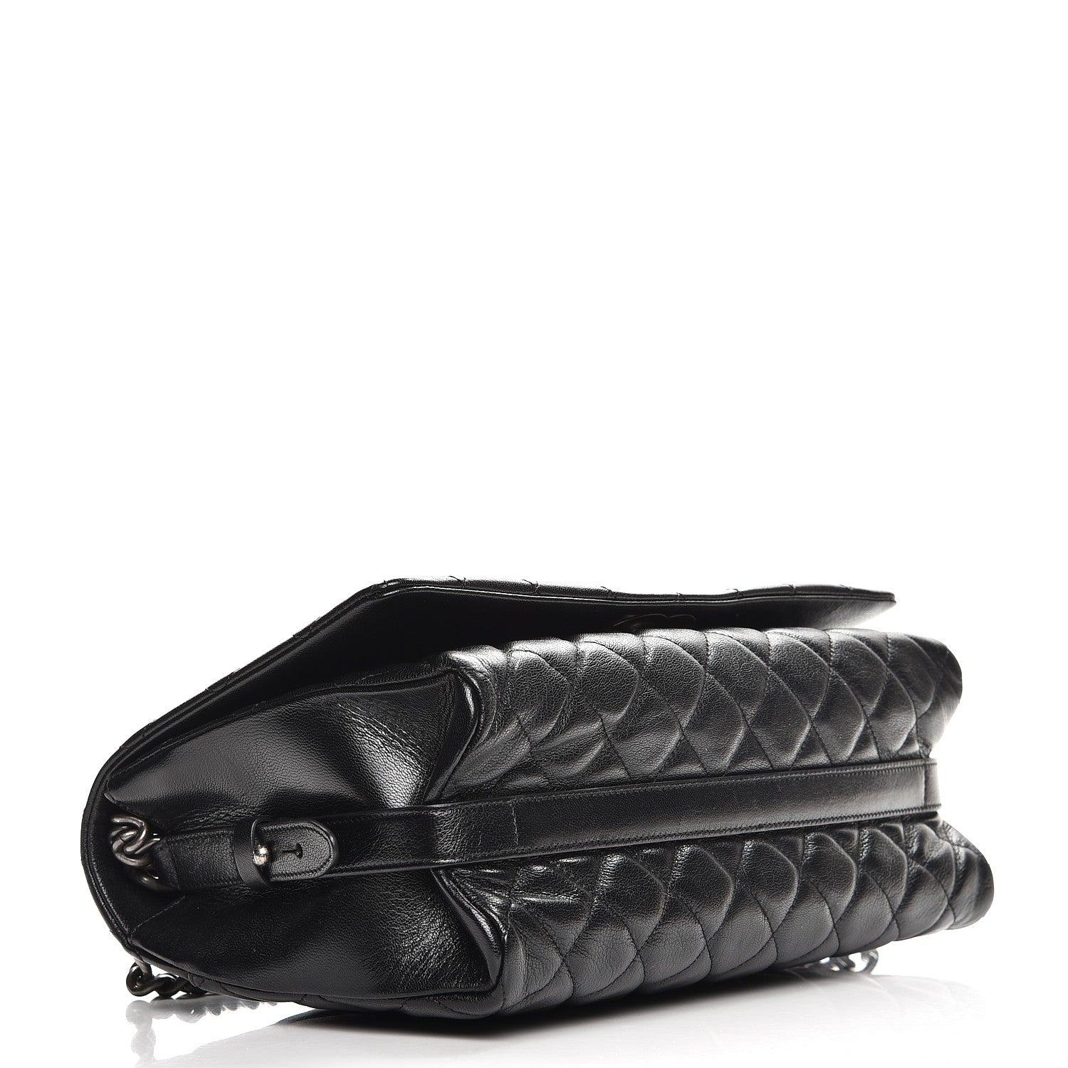 Chanel Metallic Goatskin Quilted Large City Rock Flap Black 4 of 8