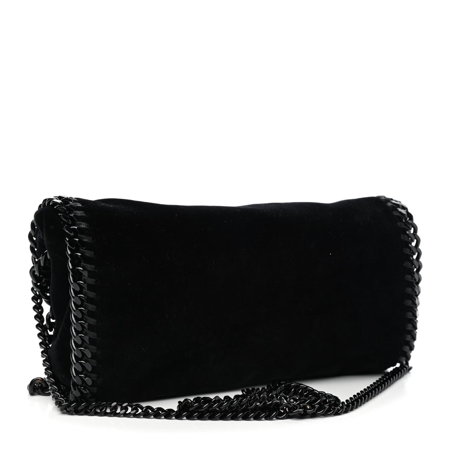 Velvet Mini Falabella Fold Over Tote Black