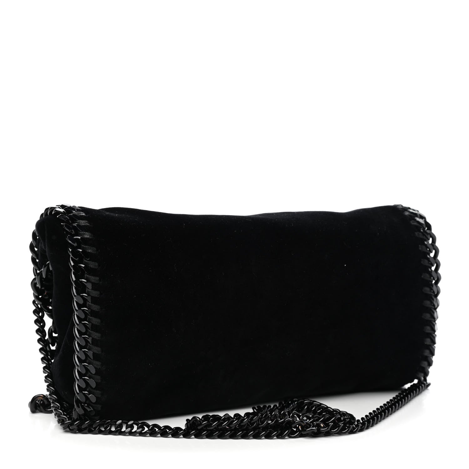 Stella McCartney Velvet Mini Falabella Fold Over Tote Black 3 of 9