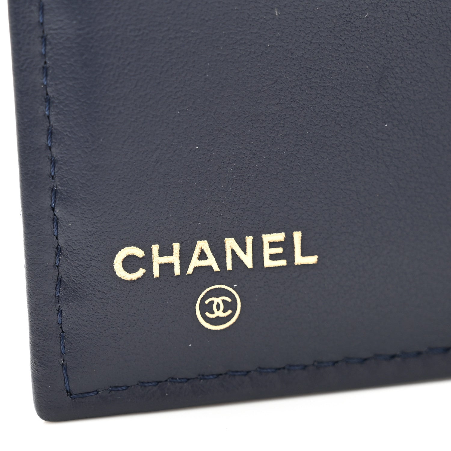 Chanel Caviar Quilted Bi-Fold Wallet Dark Blue 6 of 9