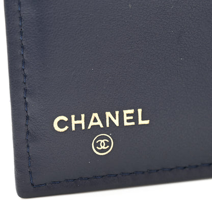 Chanel Caviar Quilted Bi-Fold Wallet Dark Blue 6 of 9