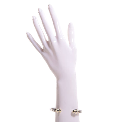 David Yurman Sterling Silver 14k Gold 7mm Cable Classics Cuff 2 of 4