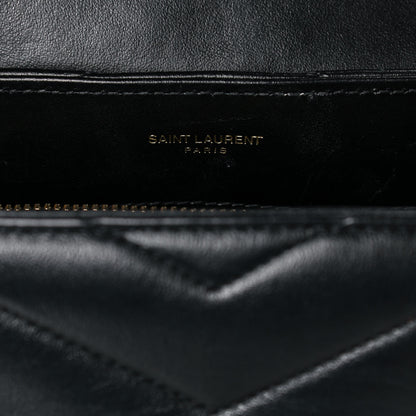 Saint Laurent Calfskin Y Quilted Monogram Small Loulou Chain Satchel Black 6 of 13