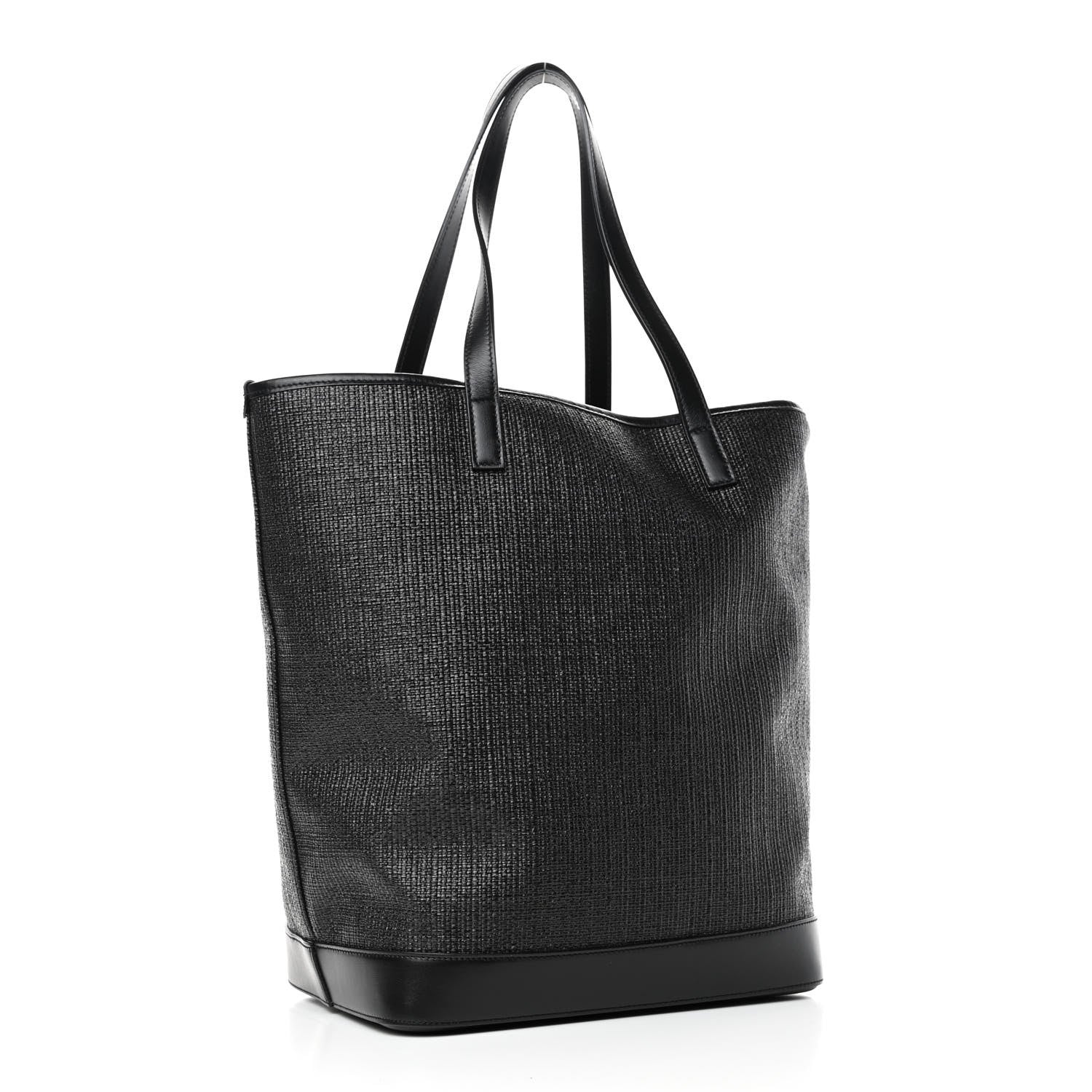 Saint Laurent Linen Canvas Teddy Shopping Bag Black 2 of 4