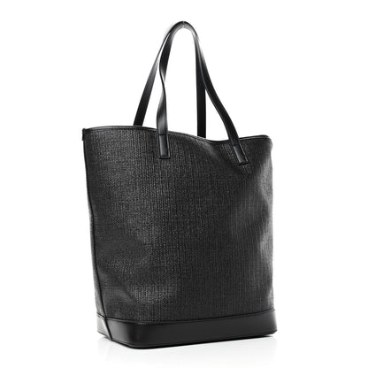 Saint Laurent Linen Canvas Teddy Shopping Bag Black 2 of 4