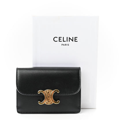 Celine Shiny Calfskin Triomphe Card Holder Black 6 of 6