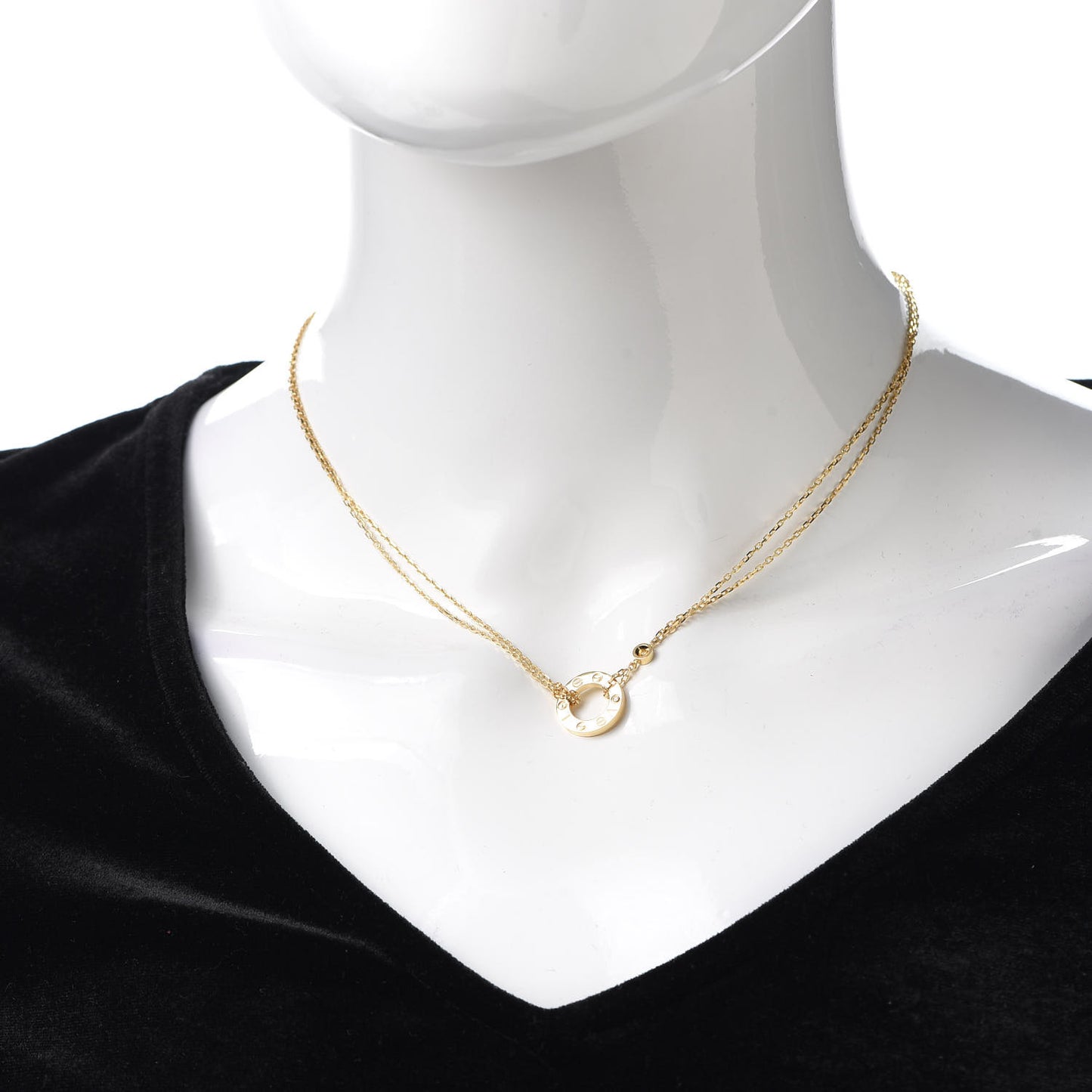 18K Yellow Gold 2 Diamond LOVE Necklace