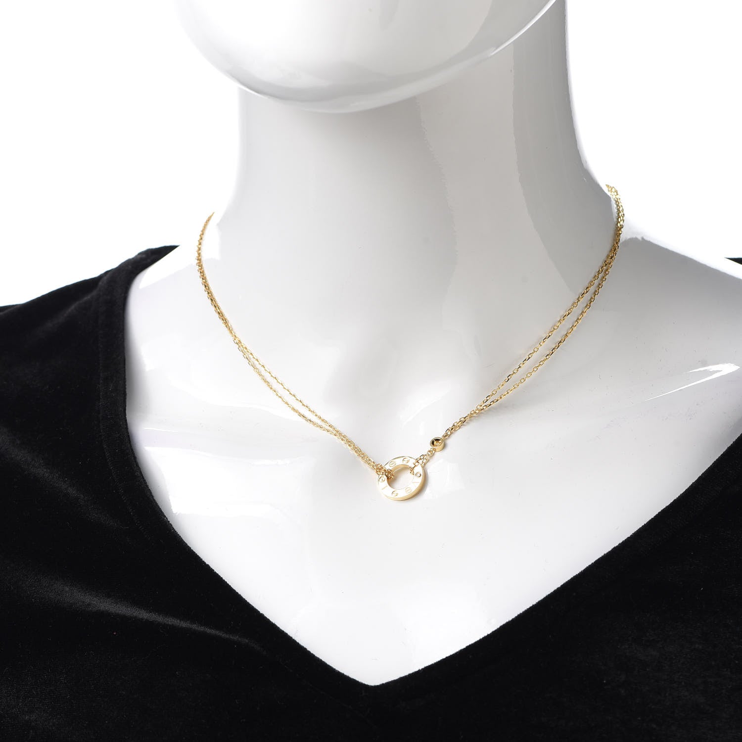 Cartier 18K Yellow Gold 2 Diamond LOVE Necklace 2 of 6
