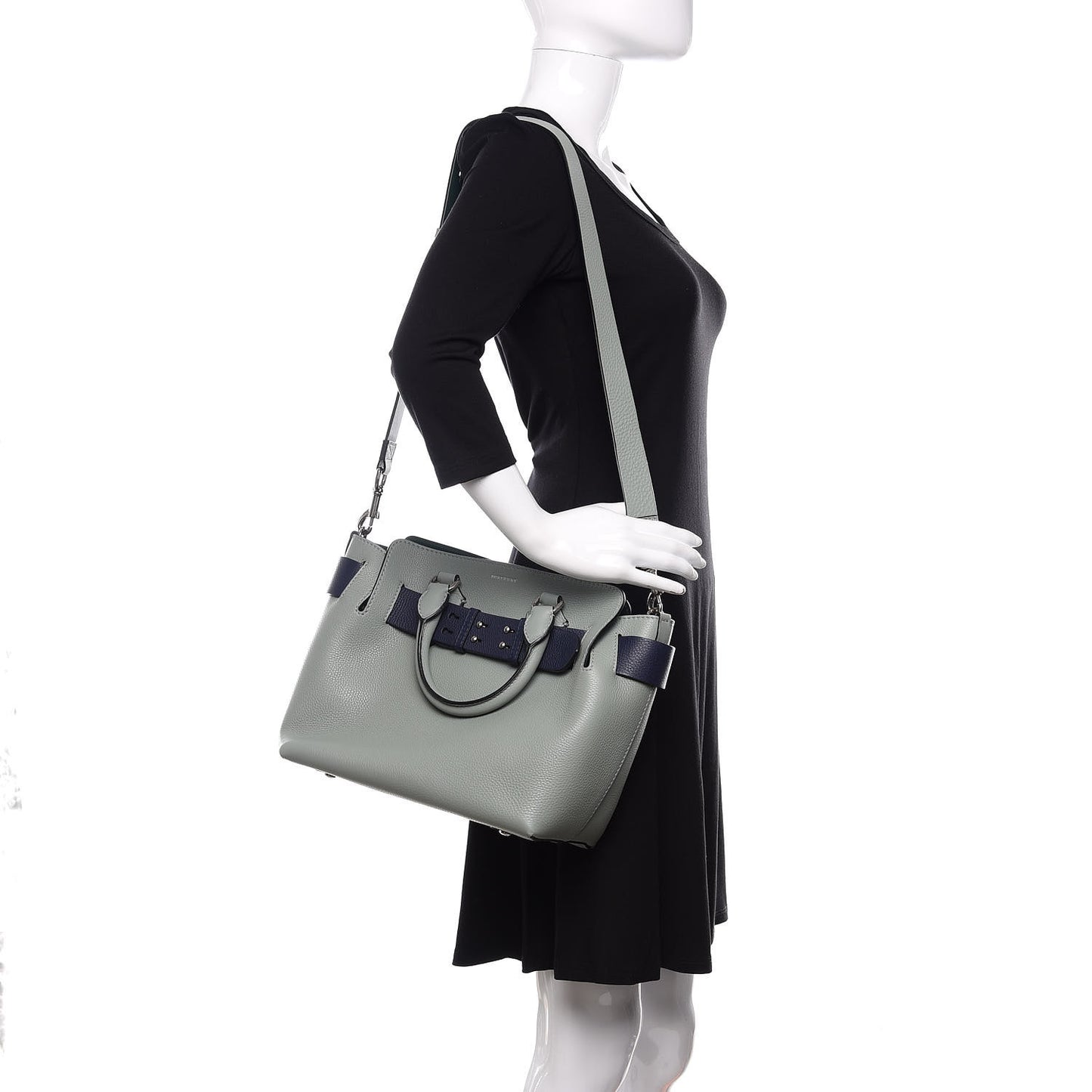 Soft Grain Calfskin Small Belt Bag Grey Blue
