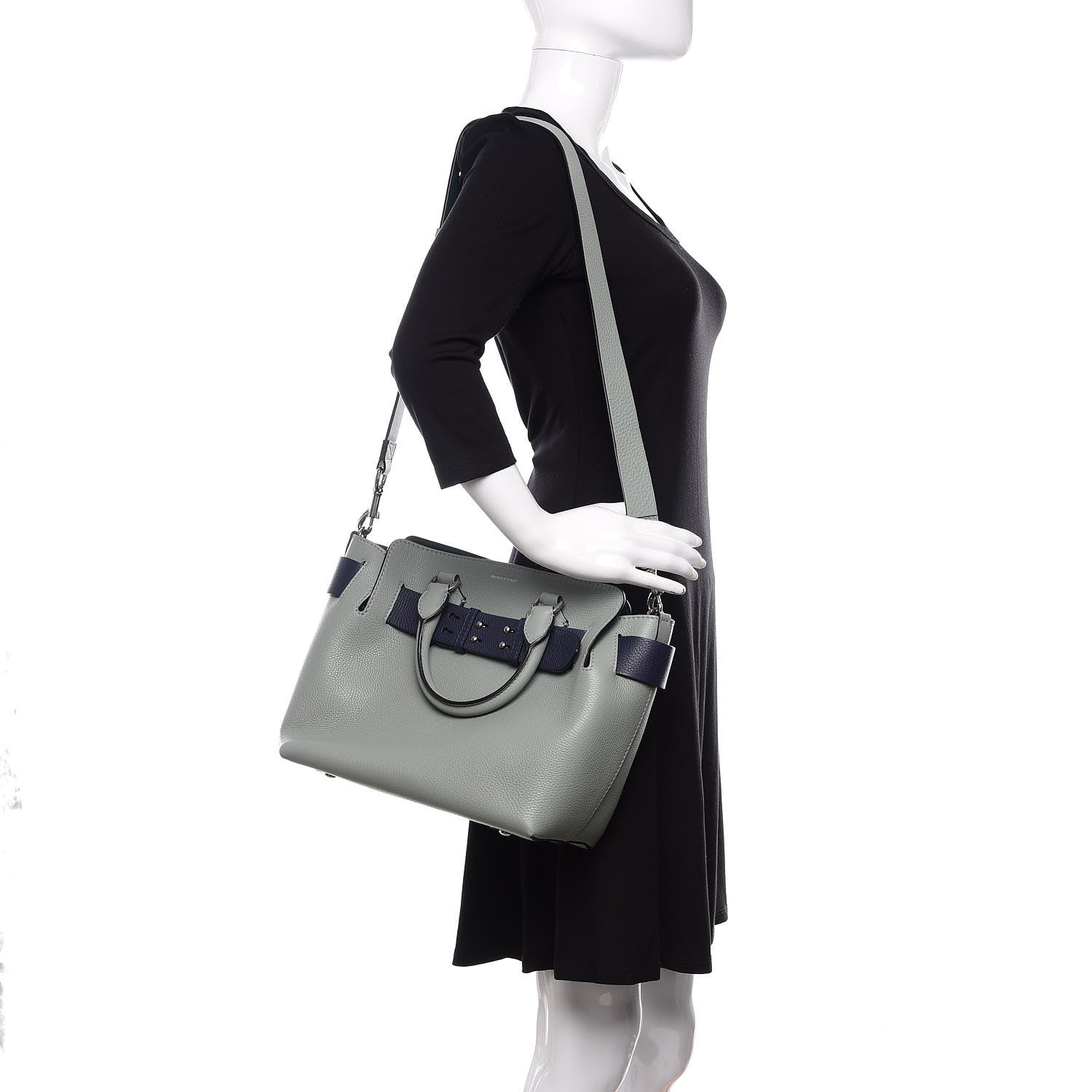 Burberry Soft Grain Calfskin Small Belt Bag Grey Blue 2 of 16