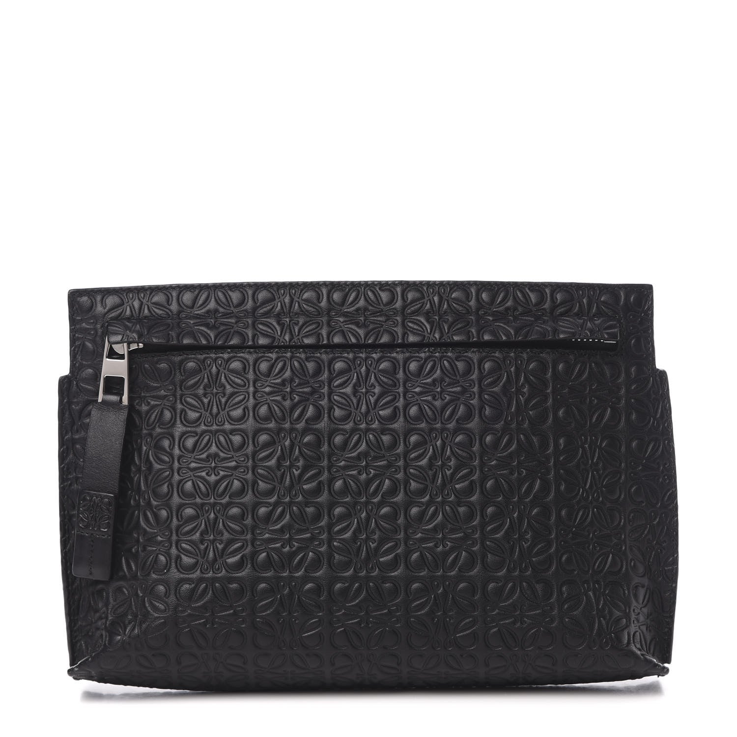 Loewe Calfskin Embossed Medium Repeat T Pouch Black 1 of 5