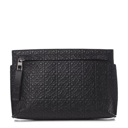 Loewe Calfskin Embossed Medium Repeat T Pouch Black 1 of 17