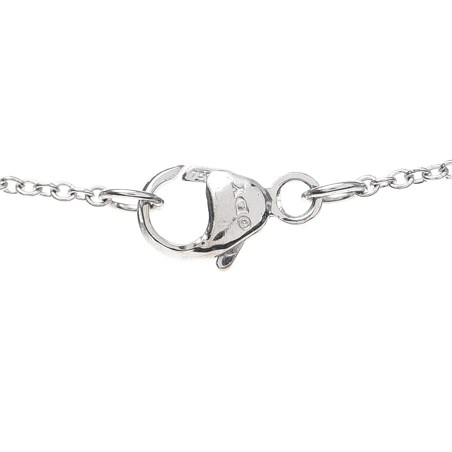 18K White Gold Diamond Cable Collectibles Pave Charm Pendant Necklace