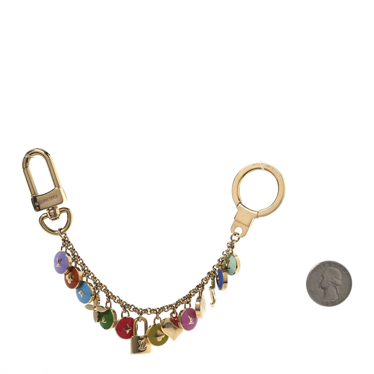 Louis Vuitton Metal Enamel Pastilles Key Chain Bag Charm Multicolor 2 of 3