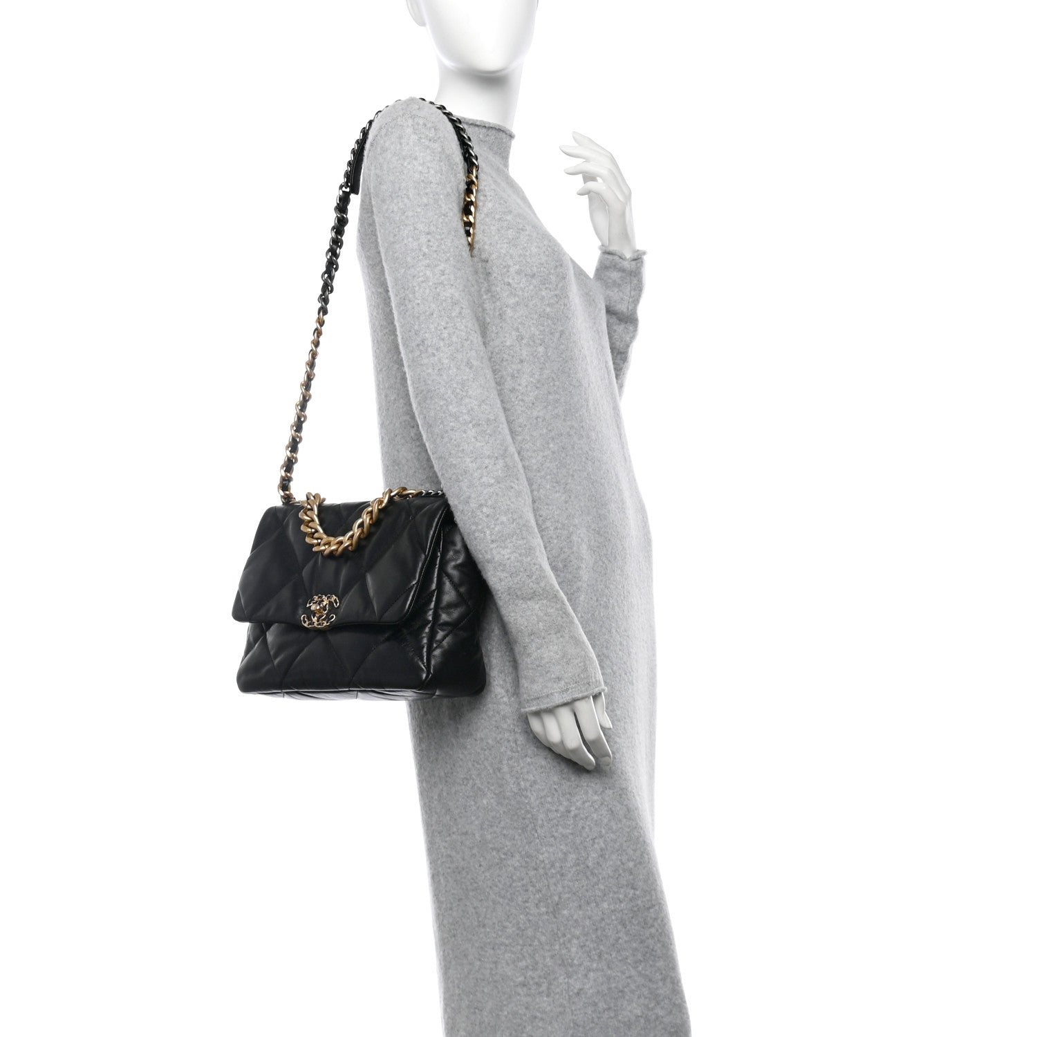 Chanel Lambskin Quilted Large Chanel 19 Flap Black 2 of 11