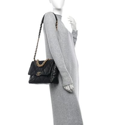 Chanel Lambskin Quilted Large Chanel 19 Flap Black 2 of 11