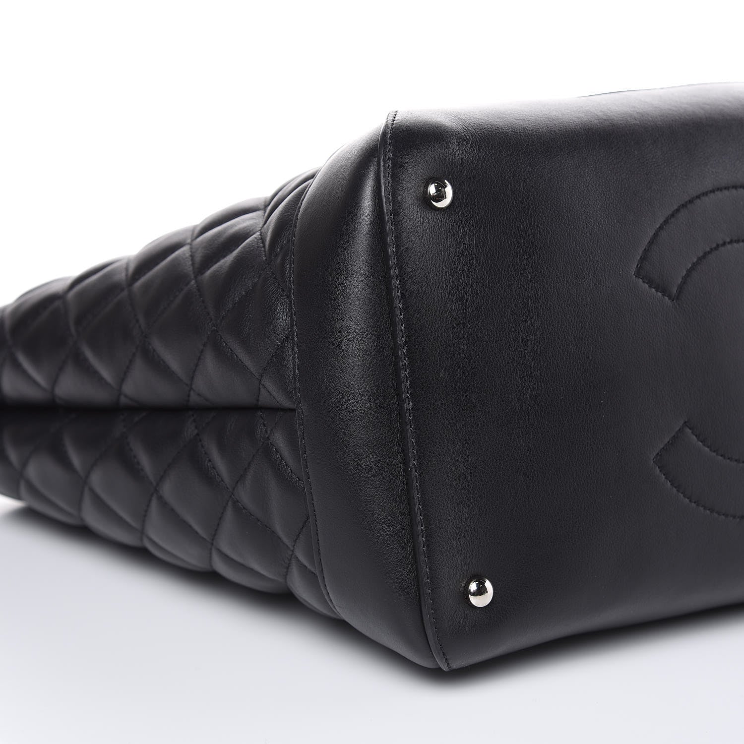 Chanel Calfskin Quilted Large Easy Shopping Tote Black 8 of 14