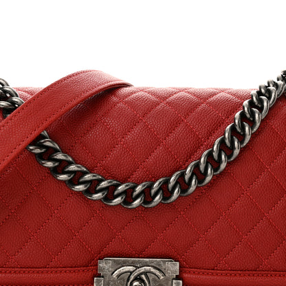 Chanel Caviar Quilted Medium Boy Flap Red 8 of 11