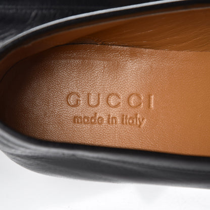 Gucci Goatskin Web Mens GG Loafers 6 Black 6 of 9