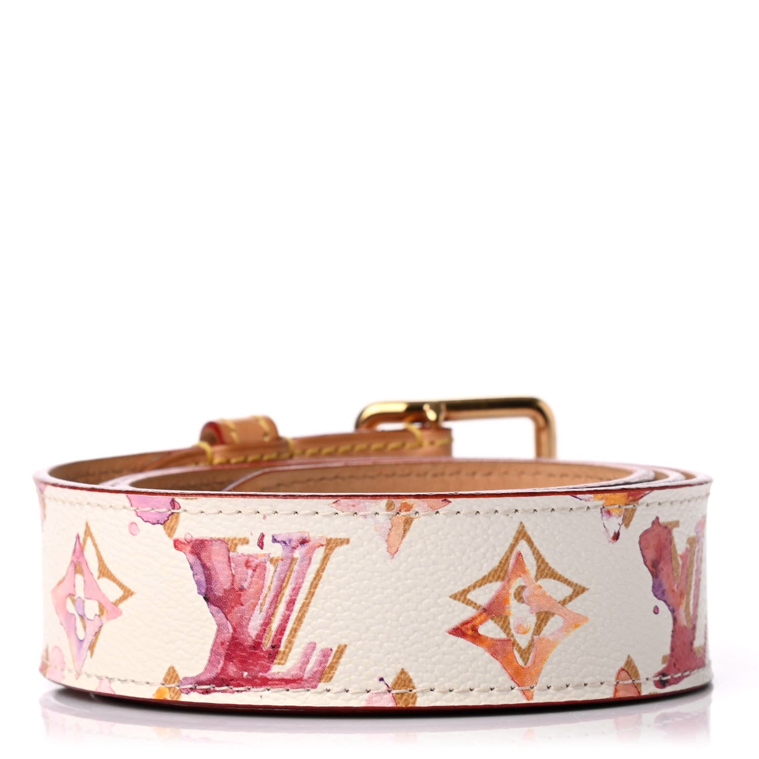 Louis Vuitton Monogram Watercolor Aquarelle Belt 85 34 White 2 of 4
