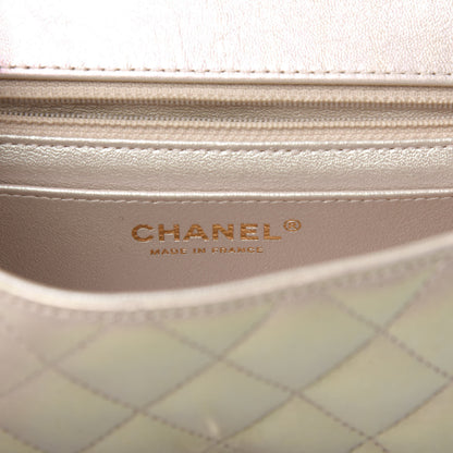 Chanel Iridescent Lambskin Quilted Mini Rectangular Flap Ivory 6 of 11