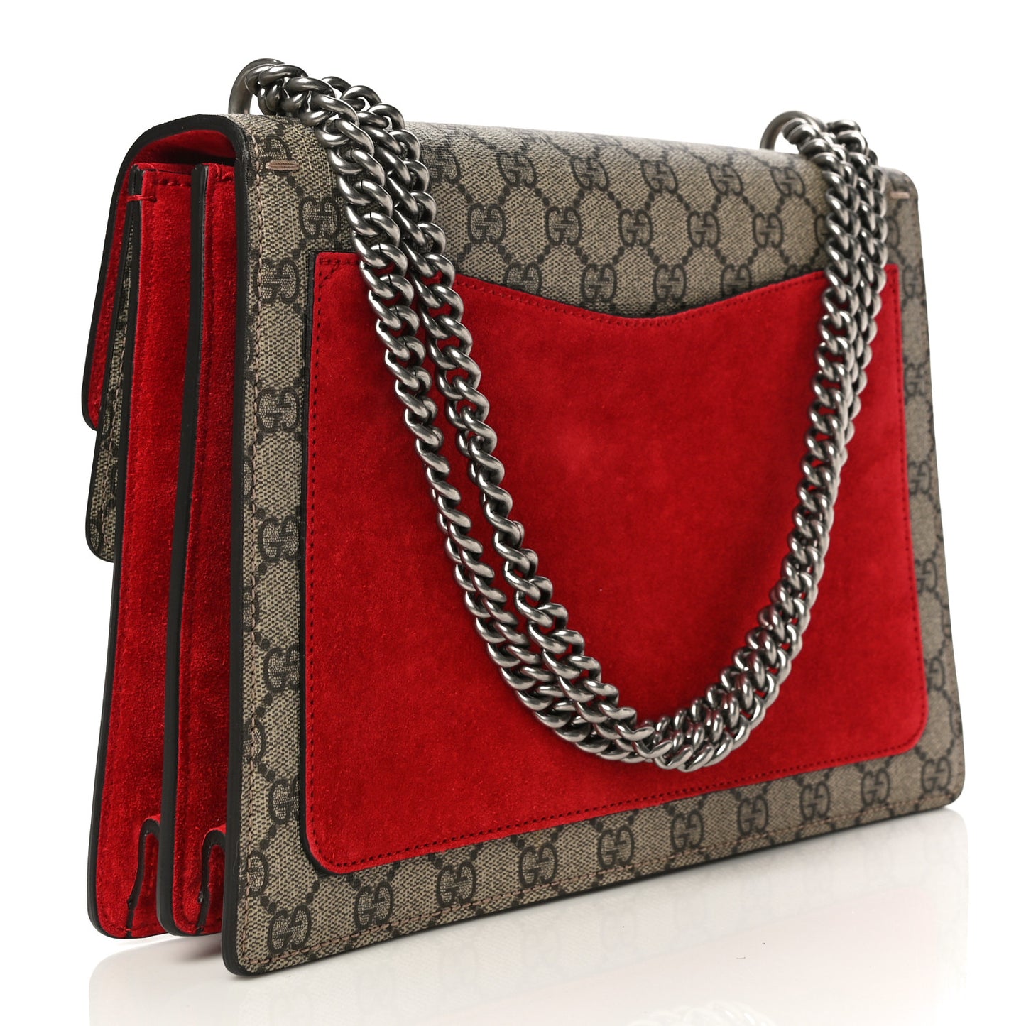 GG Supreme Monogram Embroidered Medium Dionysus Shoulder Bag Beige Hibiscus