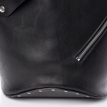 Celine Natural Calfskin Biker Bucket Shoulder Bag Black Sunflower 12 of 18
