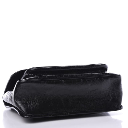 Saint Laurent Crinkled Calfskin Matelasse Monogram Medium Niki Chain Satchel Black 3 of 10