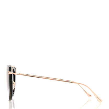 Tom Ford Acetate Metal Jess Cat Eye Sunglasses TF683 Black 3 of 7