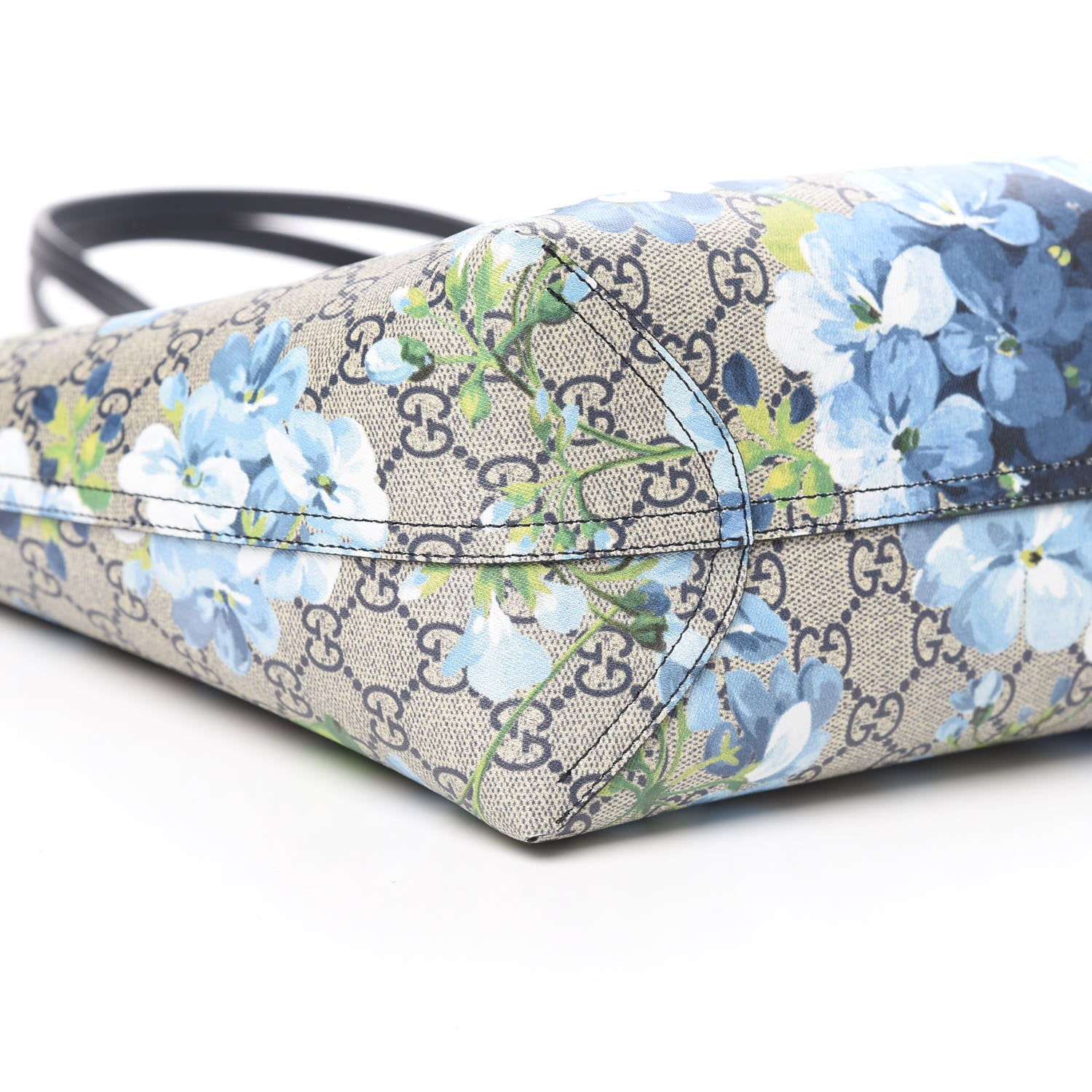 Gucci GG Supreme Monogram Blooms Medium Reversible Tote Beige Blue Navy 10 of 14