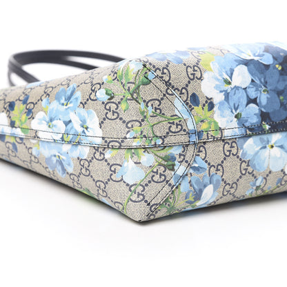 Gucci GG Supreme Monogram Blooms Medium Reversible Tote Beige Blue Navy 10 of 14