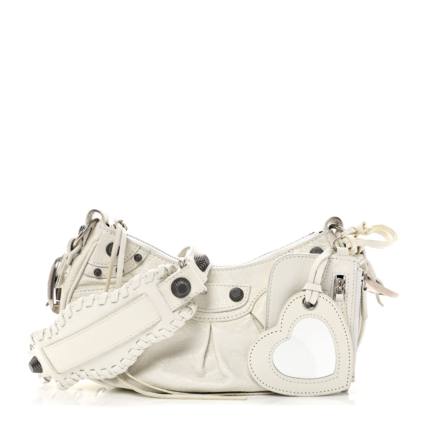 Agneau Arena Le Cagole Shoulder Bag XS Optic White