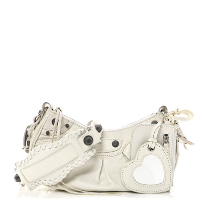 Balenciaga Agneau Arena Le Cagole Shoulder Bag XS Optic White 3 of 11