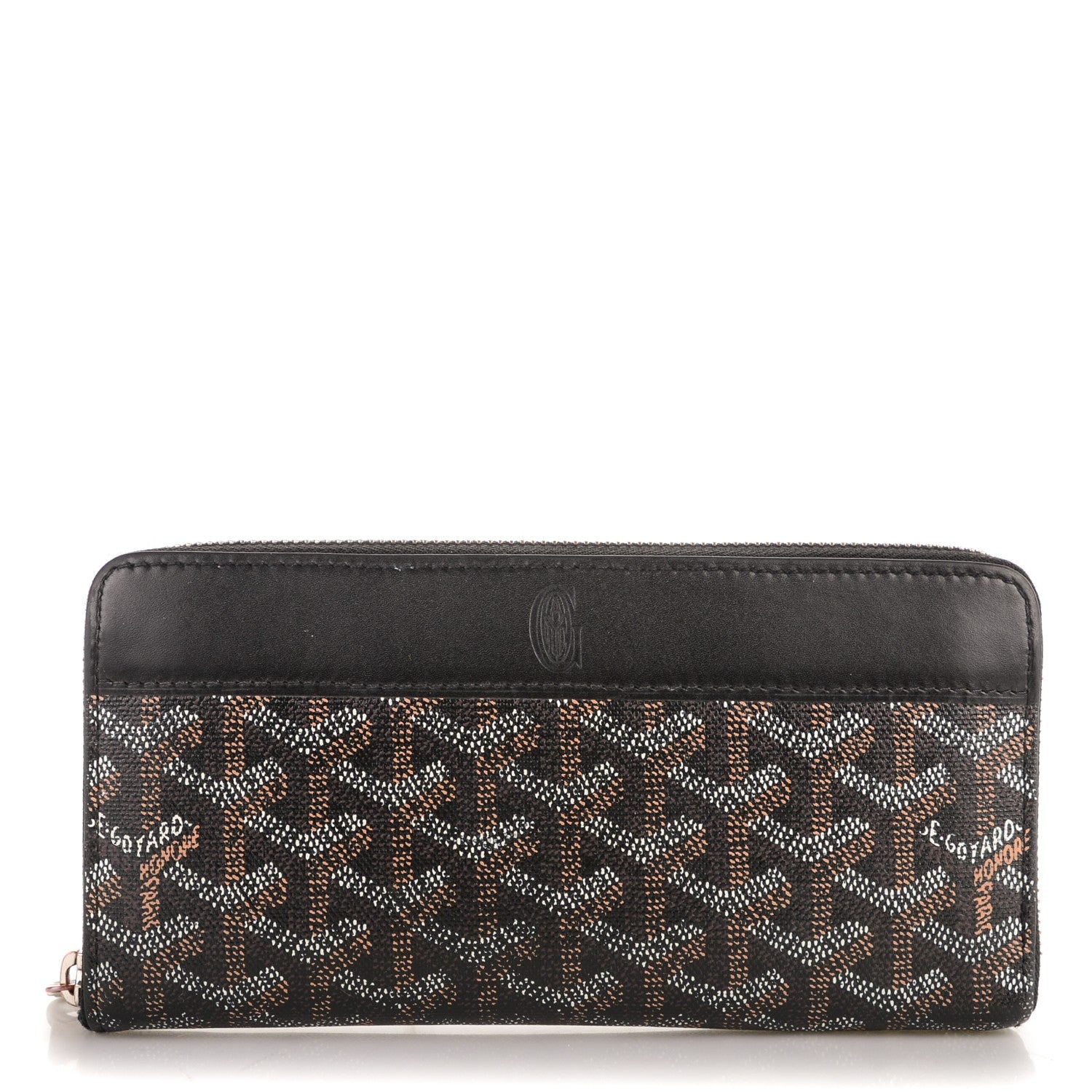 Goyard Goyardine Matignon Zip Around GM Wallet Black 1 of 8
