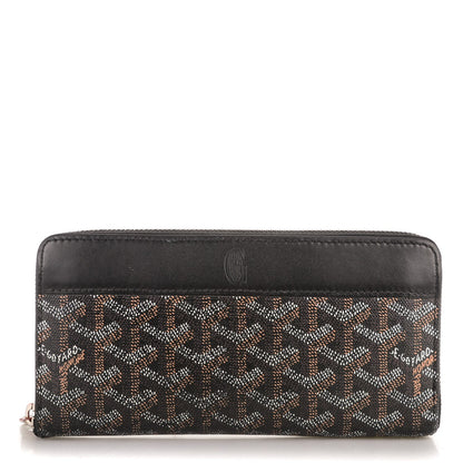 Goyard Goyardine Matignon Zip Around GM Wallet Black 1 of 8