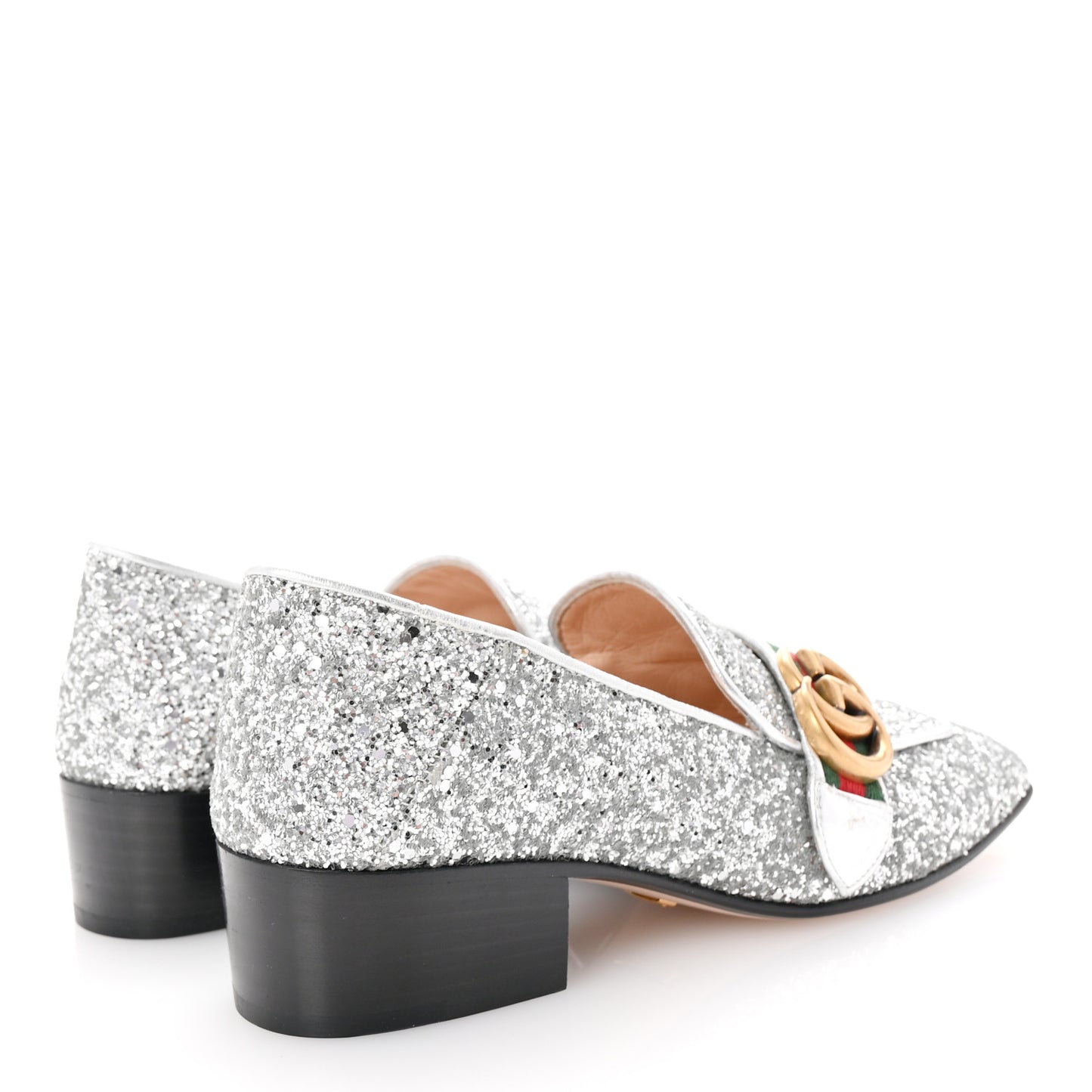 Glitter Web Peyton Loafers 35.5 Silver