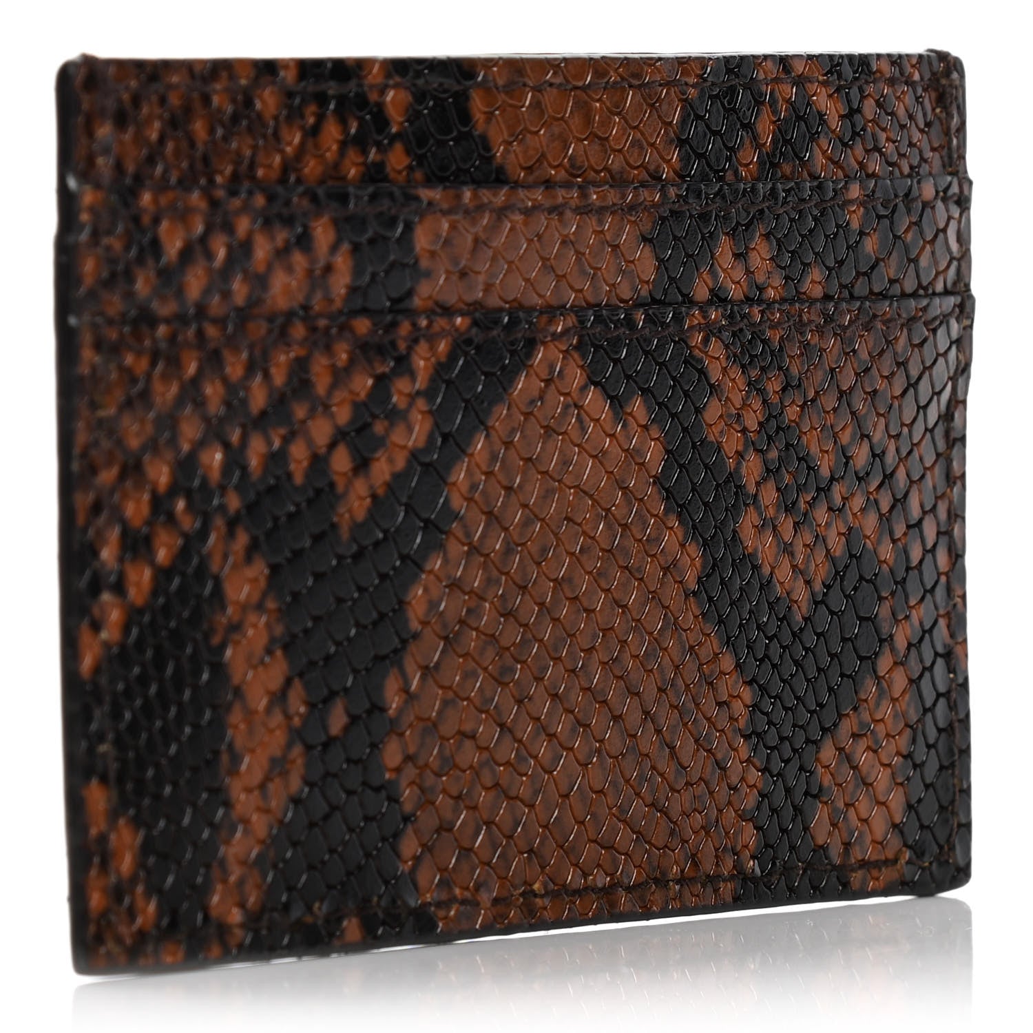 Jimmy Choo Calfskin Snake Printed Umika Card Holder Cuoio 3 of 9