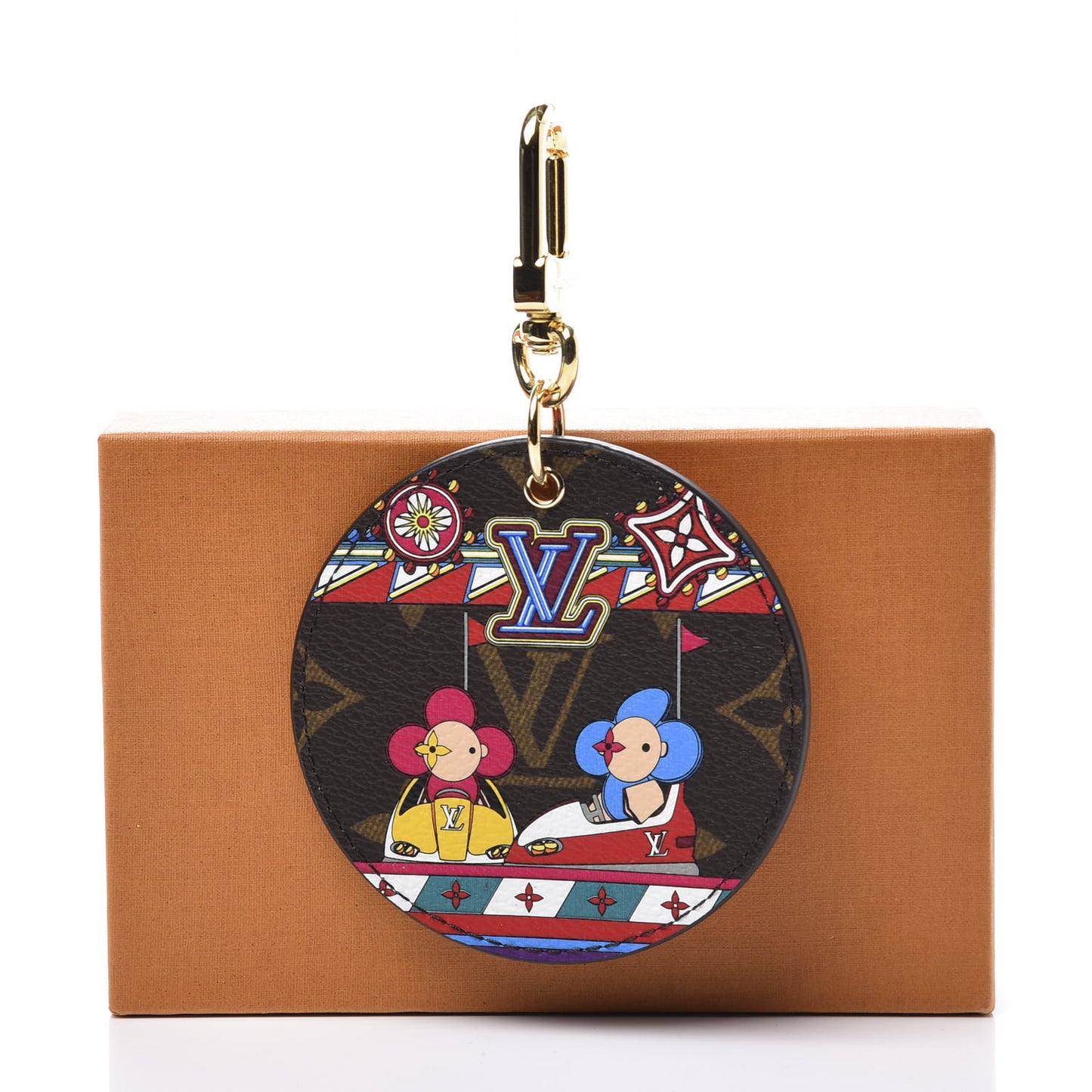 Monogram 2020 Christmas Animation Bumper Cars Bag Charm Key Ring Coquelicot