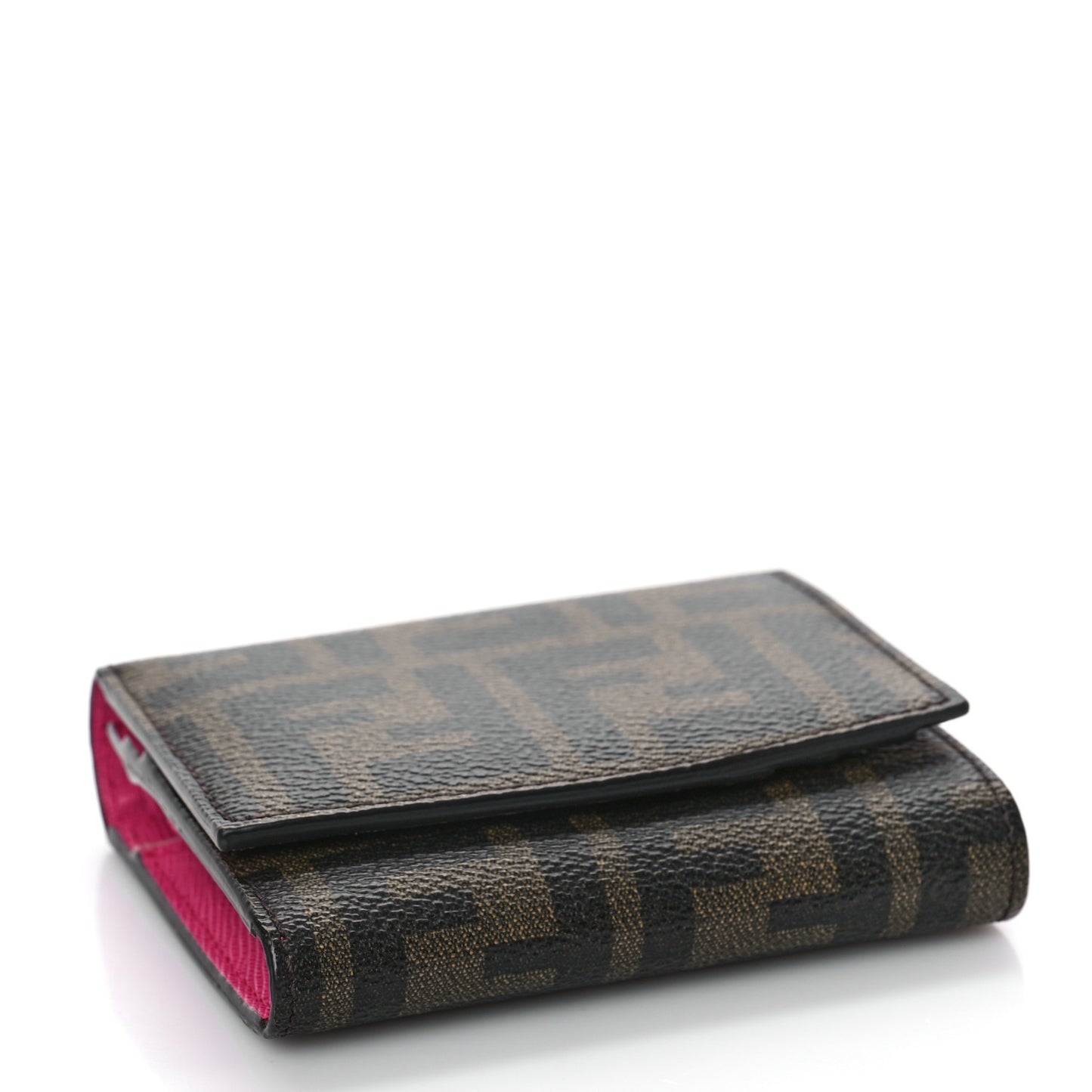 Vitello Elite Zucca Compact Wallet Tobacco Pink