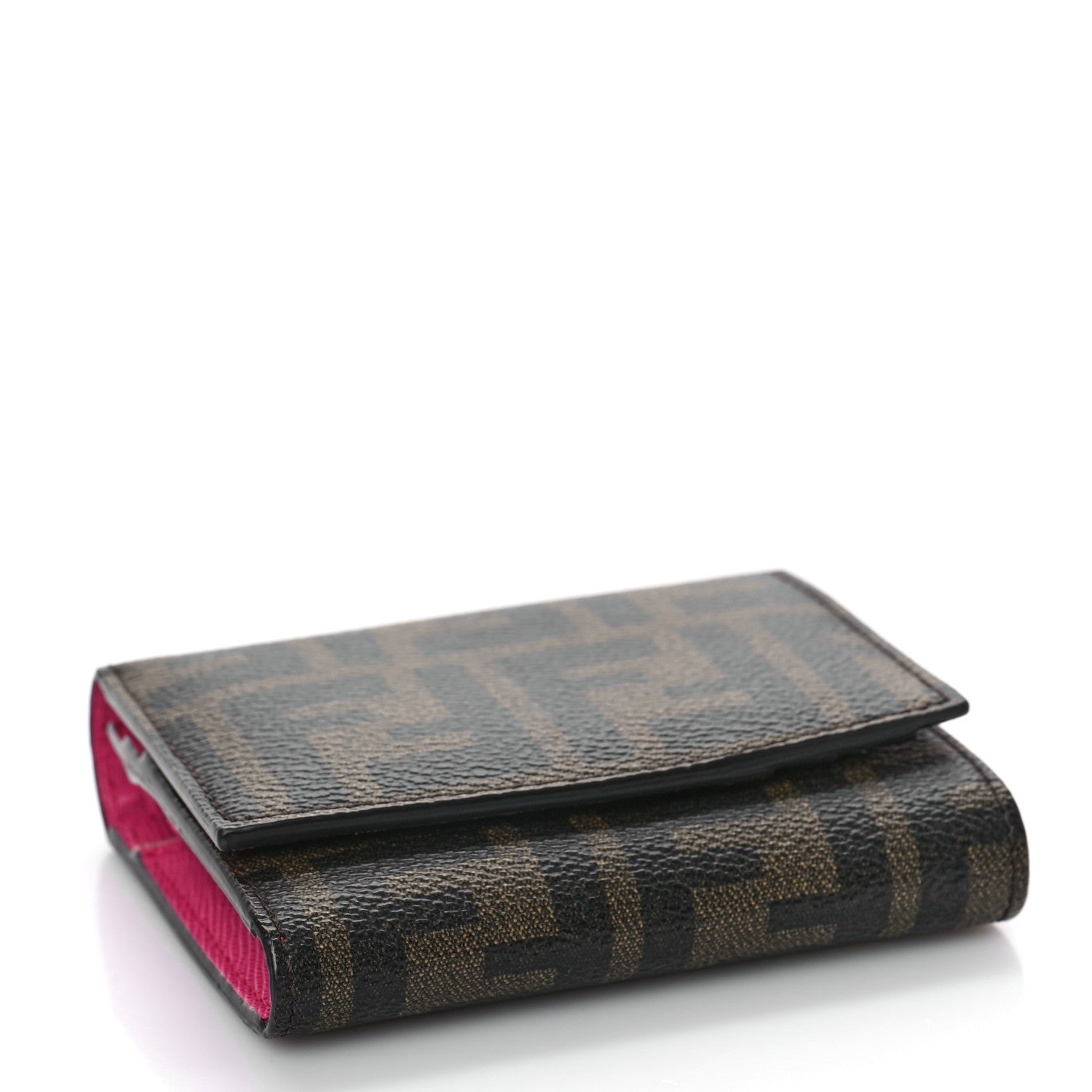 Fendi Vitello Elite Zucca Compact Wallet Tobacco Pink 4 of 8