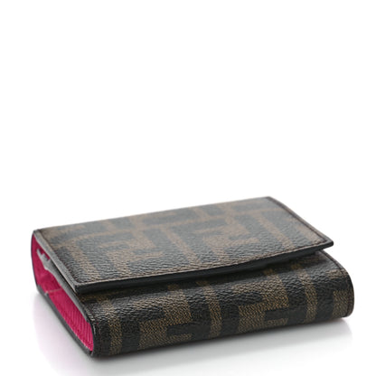 Fendi Vitello Elite Zucca Compact Wallet Tobacco Pink 4 of 8