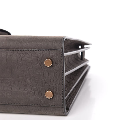 Saint Laurent Crocodile Embossed Nubuck Baby Sac De Jour Dark Anthracite 10 of 12
