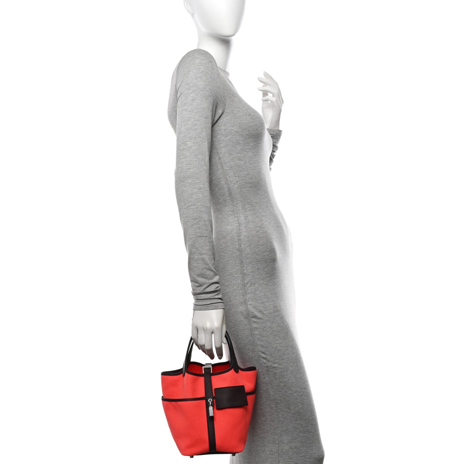 Hermes Toile Goeland Swift Cargo Picotin Lock 18 Rouge Sellier Rose Texas 2 of 10