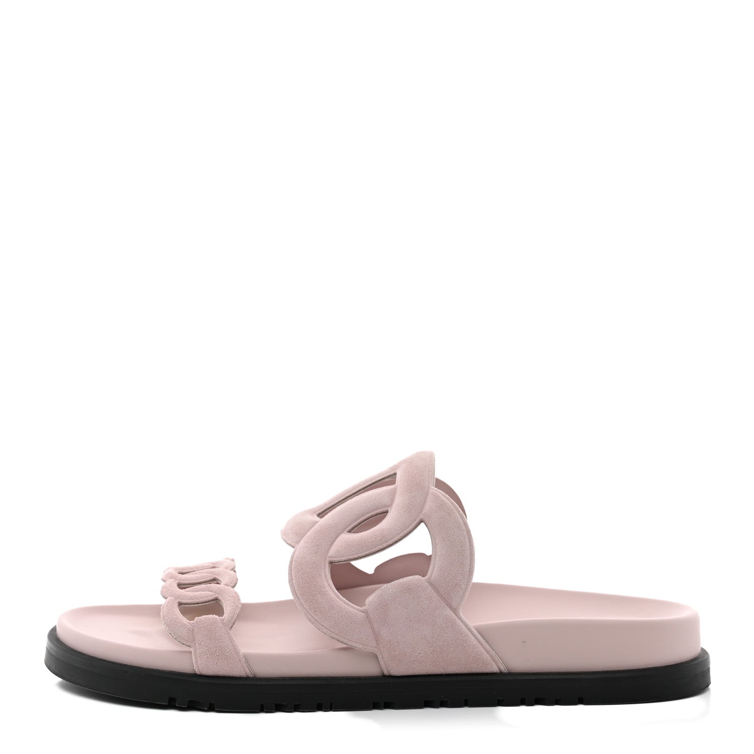 Hermes Suede Goatskin Extra Sandals 38.5 Rose Porcelain 1 of 11