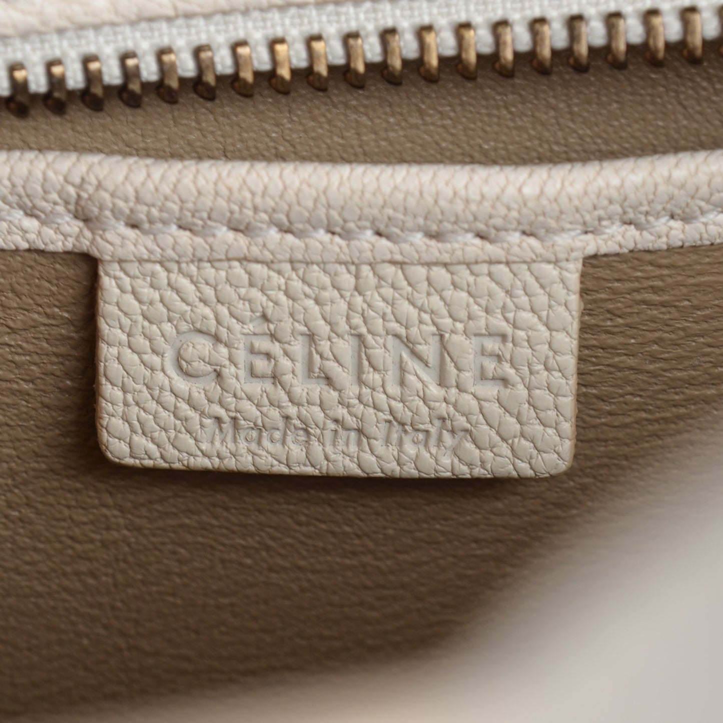 Drummed Calfskin Nano Luggage White