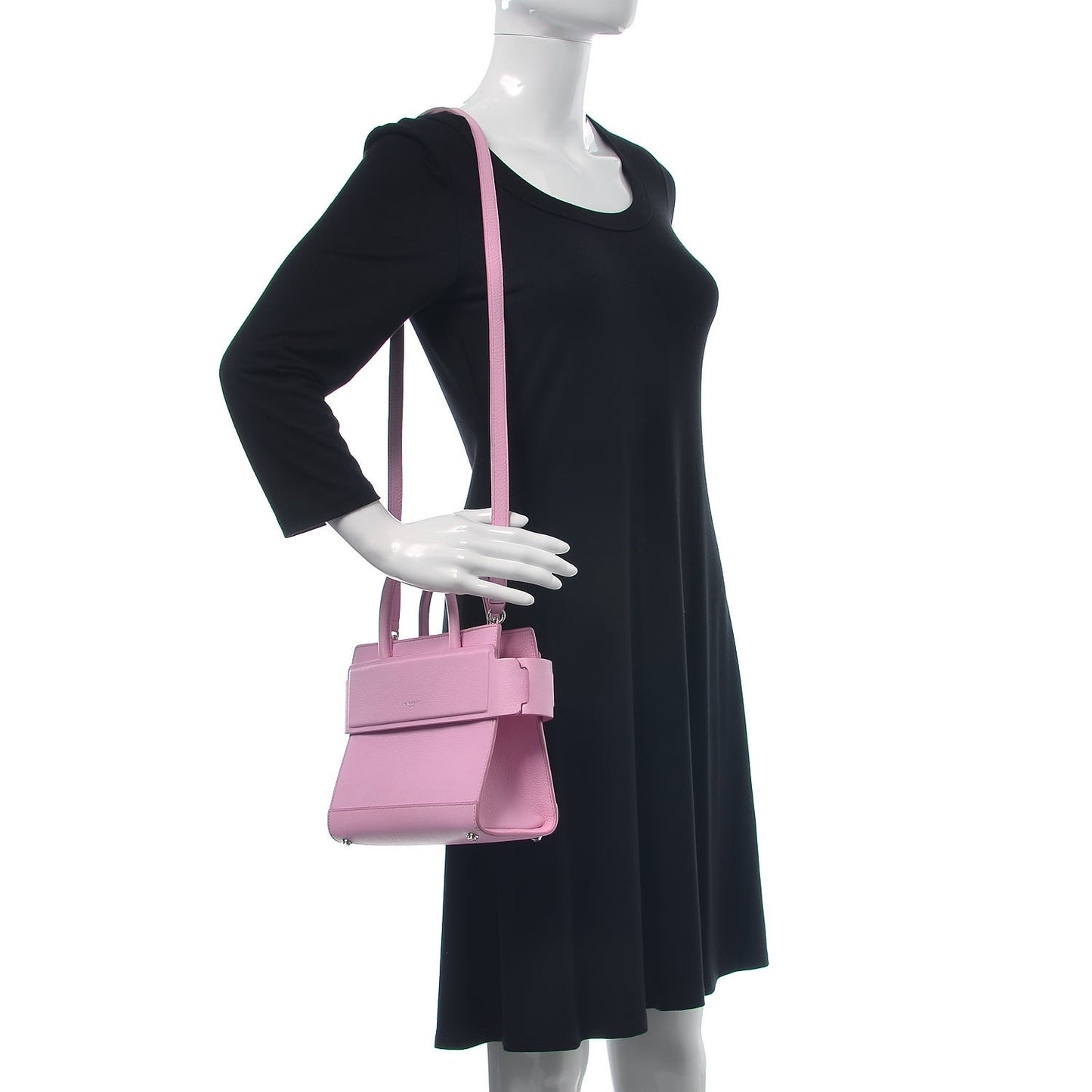 Grained Calfskin Mini Horizon Satchel Bright Pink